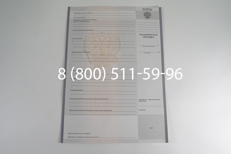 Заказать Академическая справка образца 2010-2011 год для колледжа в Перми
